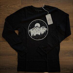 Moore Collection Men’s Long Sleeve Black Mountain Night Skye Tee Shirt NWTs